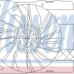 Вентилятор охлаждения двигателя с кондиционером Рено Меган2 аналог (NISSENS)